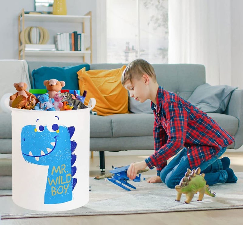HKEC 19.7" Dinosaur Laundry Basket,Kids Toys Storage Bin for Bedroom,Waterproof Baby Clothes Hamper with Handles,Collapsible Nursery Hamper,Gift Baskets(Dinosaur) - Image 5